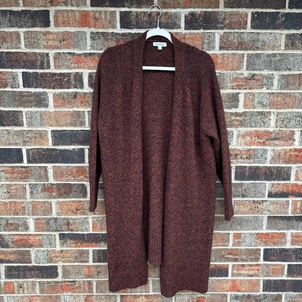 Prologue Cozy Long-Sleeve Brown-Maroon Cardigan